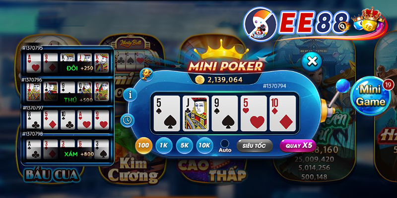 Các cách chơi mini poker không thể nào thua tại nhà cái uy tín EE88